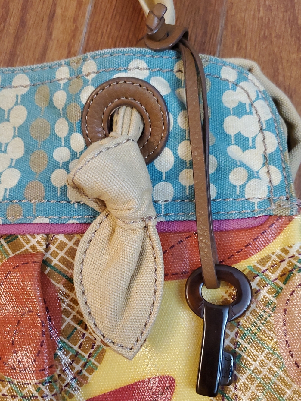 Fossil Key Per Purse Hand Bag Coated Floral Tulip - Picture 14 of 16